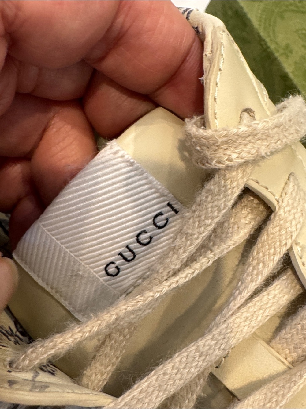 Authentic Gucci Cream Leather Chunky Sneaker with Multicolor Logo - Picture 12 of 16